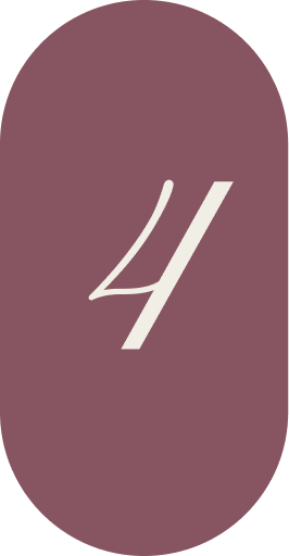 Number 4 displayed in white serif font on mauve rounded rectangle